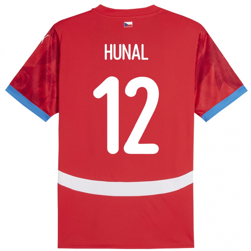 Niño Fútbol Camiseta Chequia Eric Hunal #12 Rojo 1ª Equipación 24-26 México