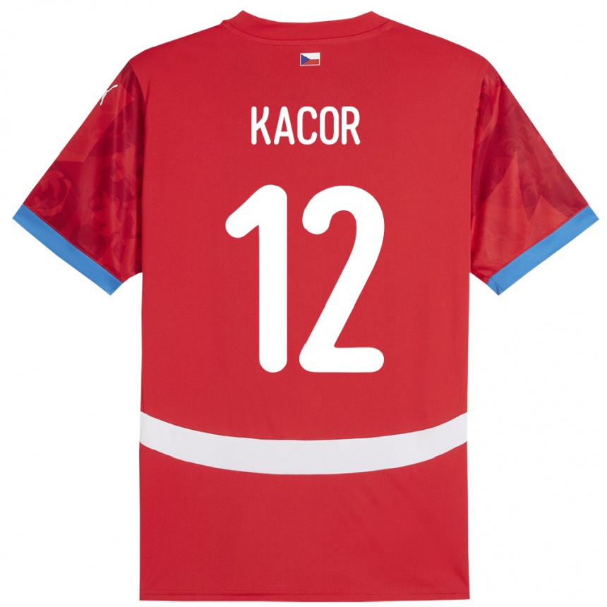 Niño Fútbol Camiseta Chequia Pavel Kacor #12 Rojo 1ª Equipación 24-26 México