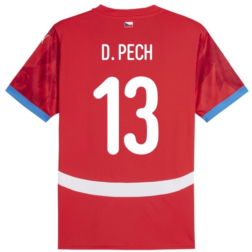 Niño Fútbol Camiseta Chequia Dominik Pech #13 Rojo 1ª Equipación 24-26 México