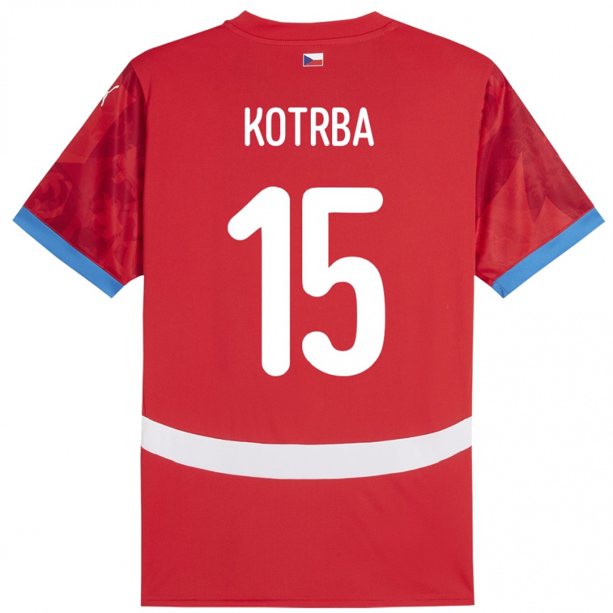 Niño Fútbol Camiseta Chequia Damian Kotrba #15 Rojo 1ª Equipación 24-26 México