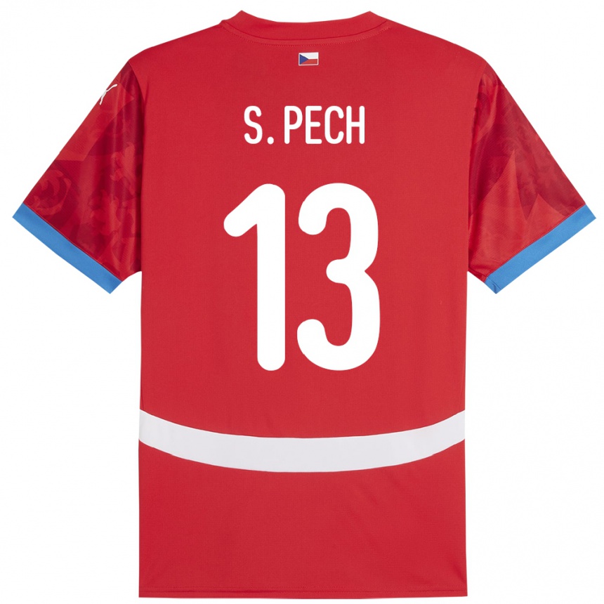 Niño Fútbol Camiseta Chequia Sebastian Pech #13 Rojo 1ª Equipación 24-26 México
