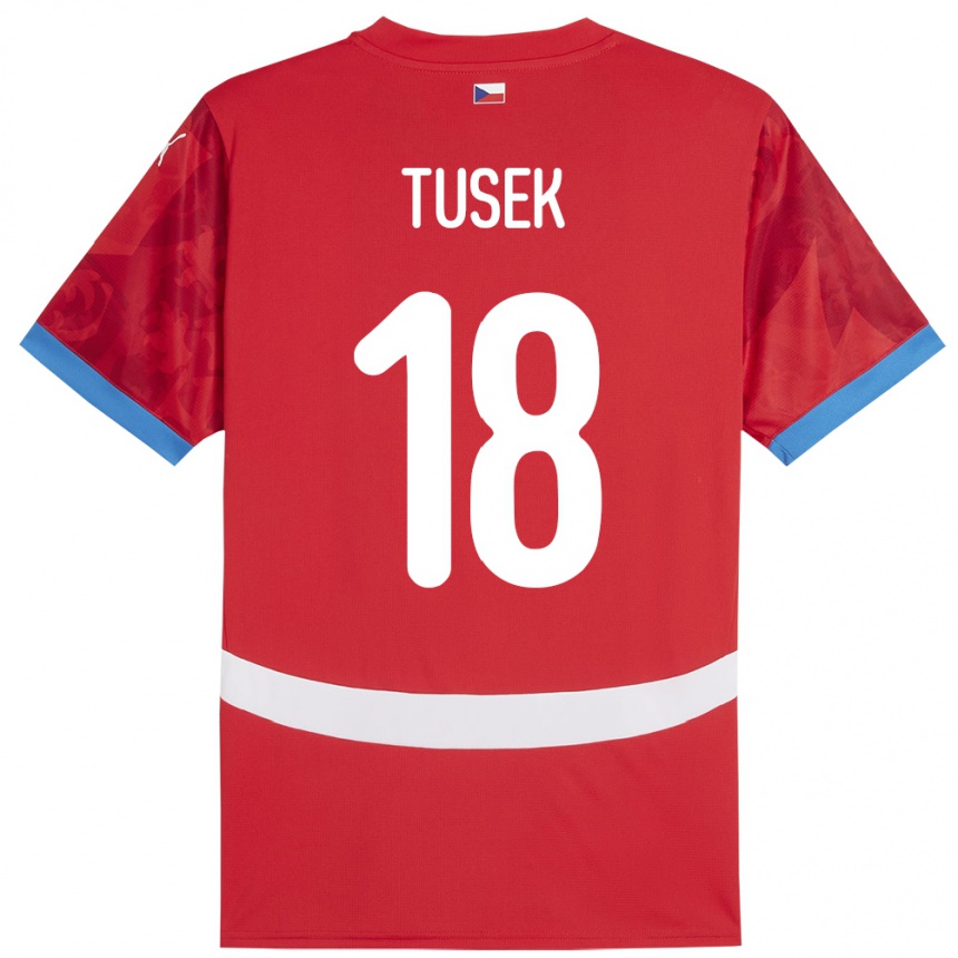 Niño Fútbol Camiseta Chequia Adam Tusek #18 Rojo 1ª Equipación 24-26 México