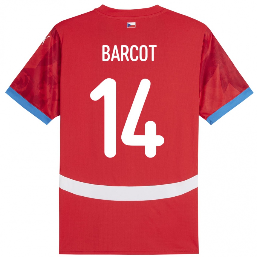 Niño Fútbol Camiseta Chequia David Barcot #14 Rojo 1ª Equipación 24-26 México