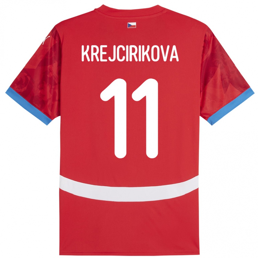 Niño Fútbol Camiseta Chequia Tereza Krejčiříková #11 Rojo 1ª Equipación 24-26 México