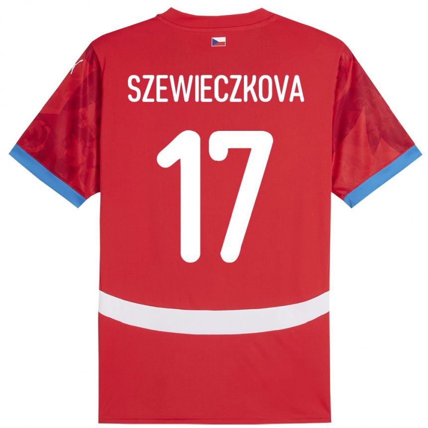 Niño Fútbol Camiseta Chequia Tereza Szewieczková #17 Rojo 1ª Equipación 24-26 México