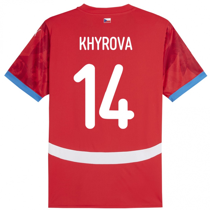 Niño Fútbol Camiseta Chequia Michaela Khýrová #14 Rojo 1ª Equipación 24-26 México