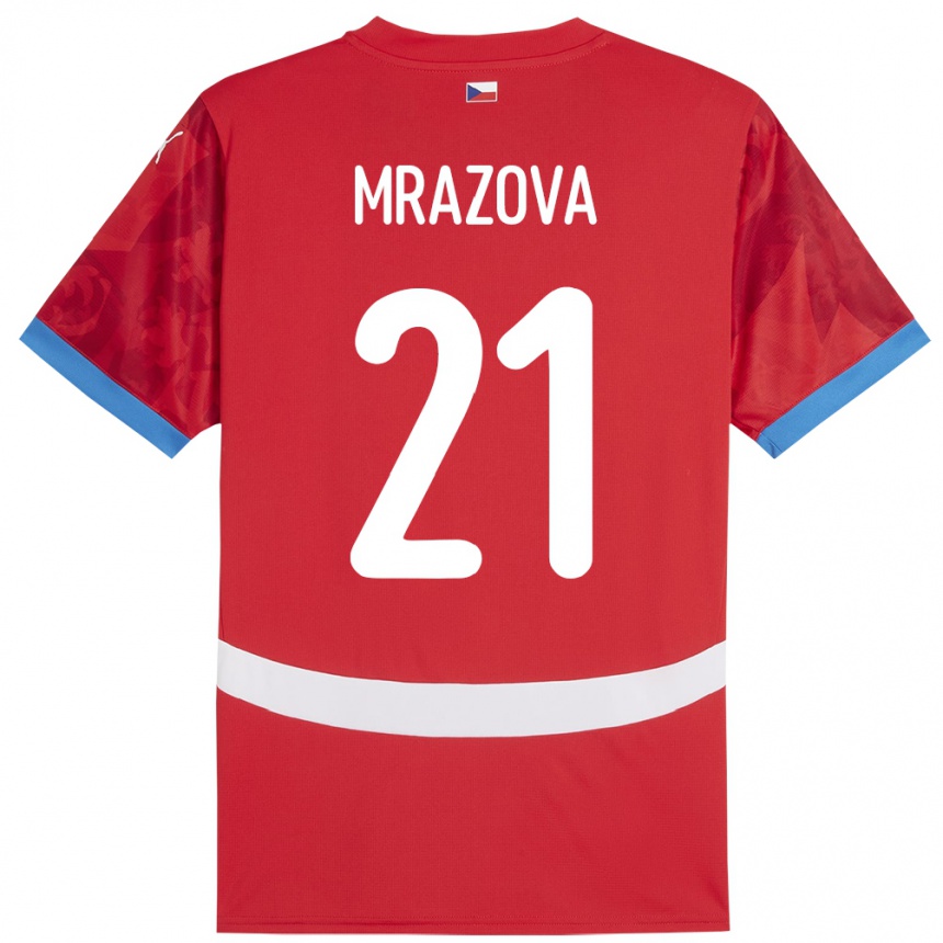 Niño Fútbol Camiseta Chequia Miroslava Mrázová #21 Rojo 1ª Equipación 24-26 México