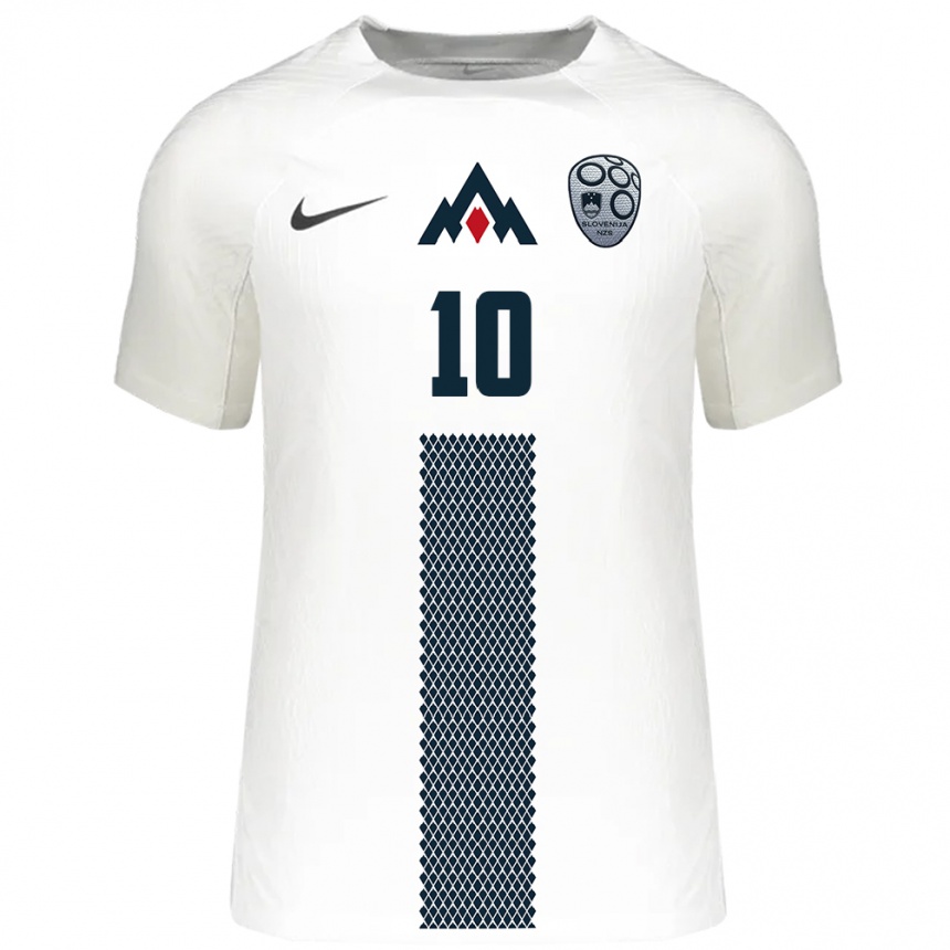 Niño Fútbol Camiseta Eslovenia Nik Belovic #10 Blanco 1ª Equipación 24-26 México