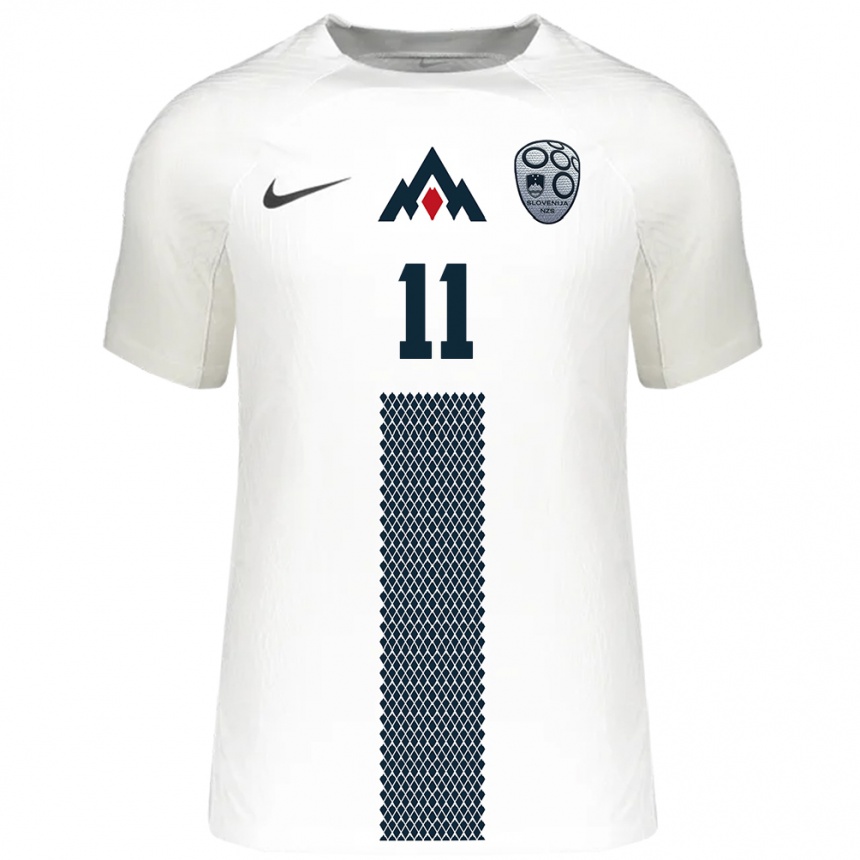 Niño Fútbol Camiseta Eslovenia Mateo Acimovic #11 Blanco 1ª Equipación 24-26 México