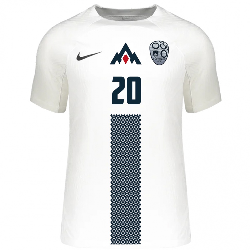 Niño Fútbol Camiseta Eslovenia Deen Okanovic #20 Blanco 1ª Equipación 24-26 México