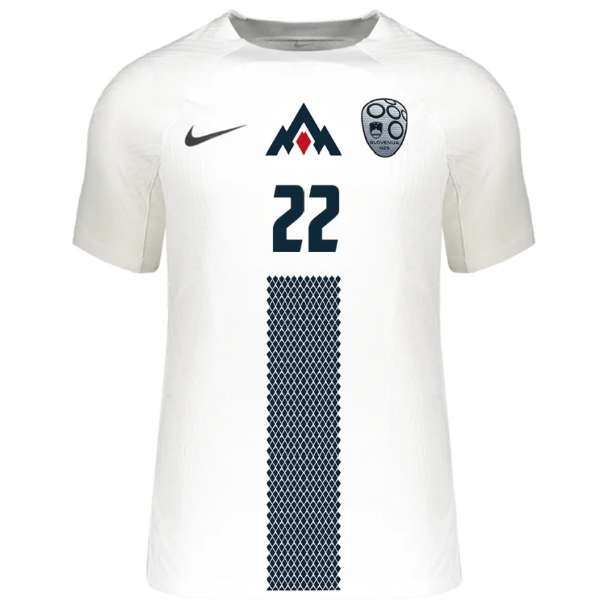 Niño Fútbol Camiseta Eslovenia Melania Pasar #22 Blanco 1ª Equipación 24-26 México