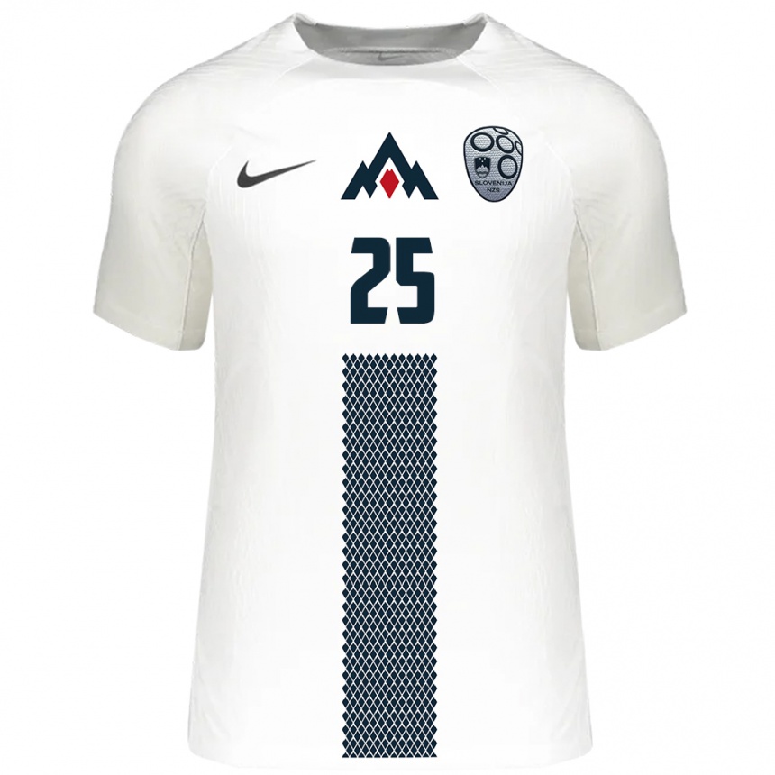 Niño Fútbol Camiseta Eslovenia Adrian Zeljkovic #25 Blanco 1ª Equipación 24-26 México