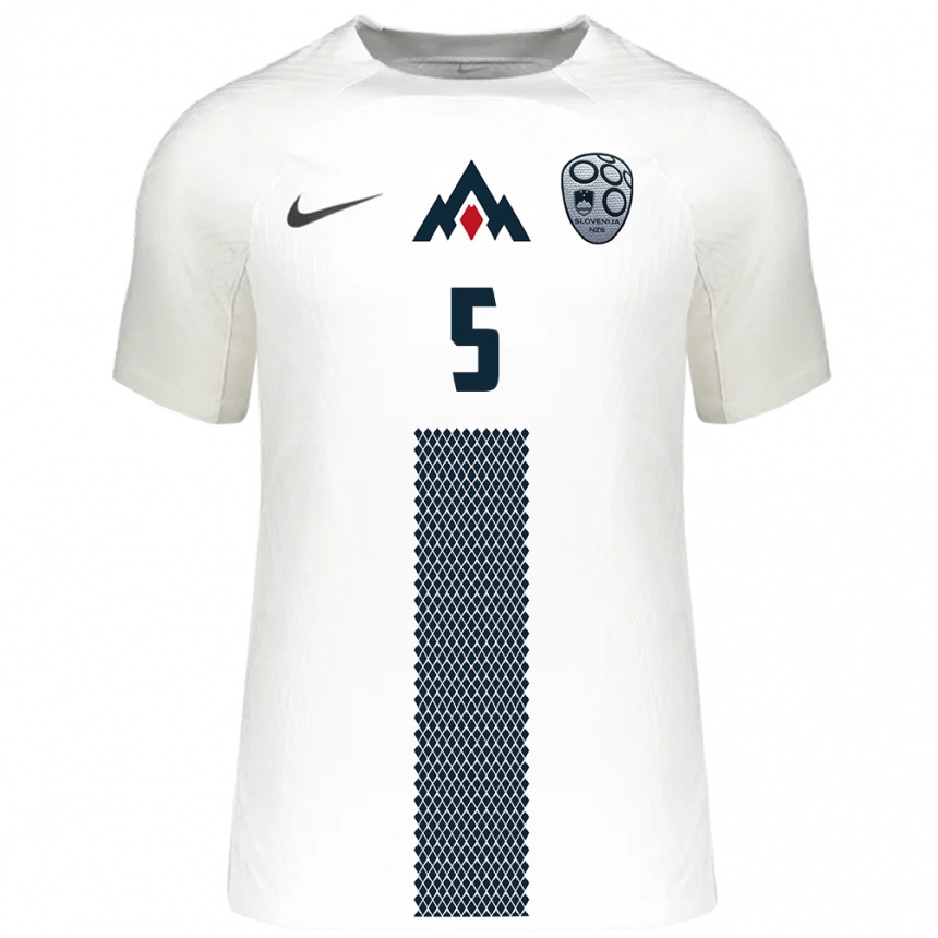 Niño Fútbol Camiseta Eslovenia Lara Ivanuša #5 Blanco 1ª Equipación 24-26 México