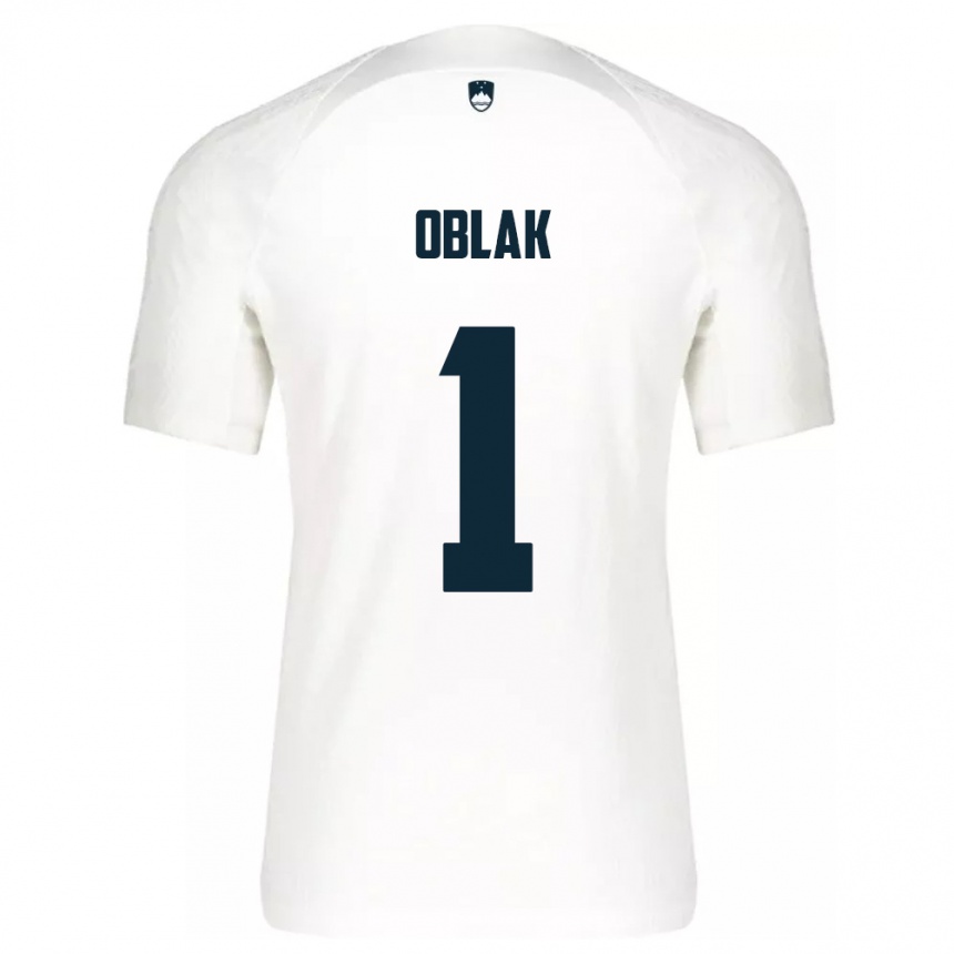 Niño Fútbol Camiseta Eslovenia Jan Oblak #1 Blanco 1ª Equipación 24-26 México