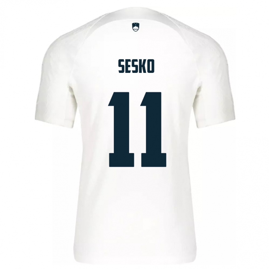 Niño Fútbol Camiseta Eslovenia Benjamin Sesko #11 Blanco 1ª Equipación 24-26 México