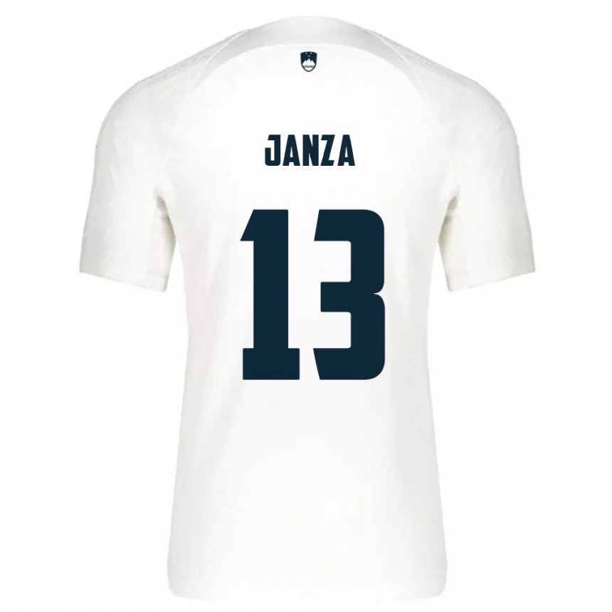 Niño Fútbol Camiseta Eslovenia Erik Janza #13 Blanco 1ª Equipación 24-26 México