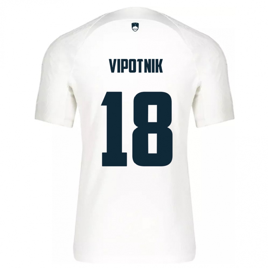 Niño Fútbol Camiseta Eslovenia Zan Vipotnik #18 Blanco 1ª Equipación 24-26 México