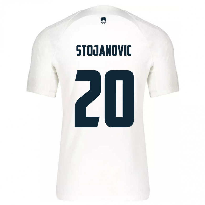 Niño Fútbol Camiseta Eslovenia Petar Stojanović #20 Blanco 1ª Equipación 24-26 México