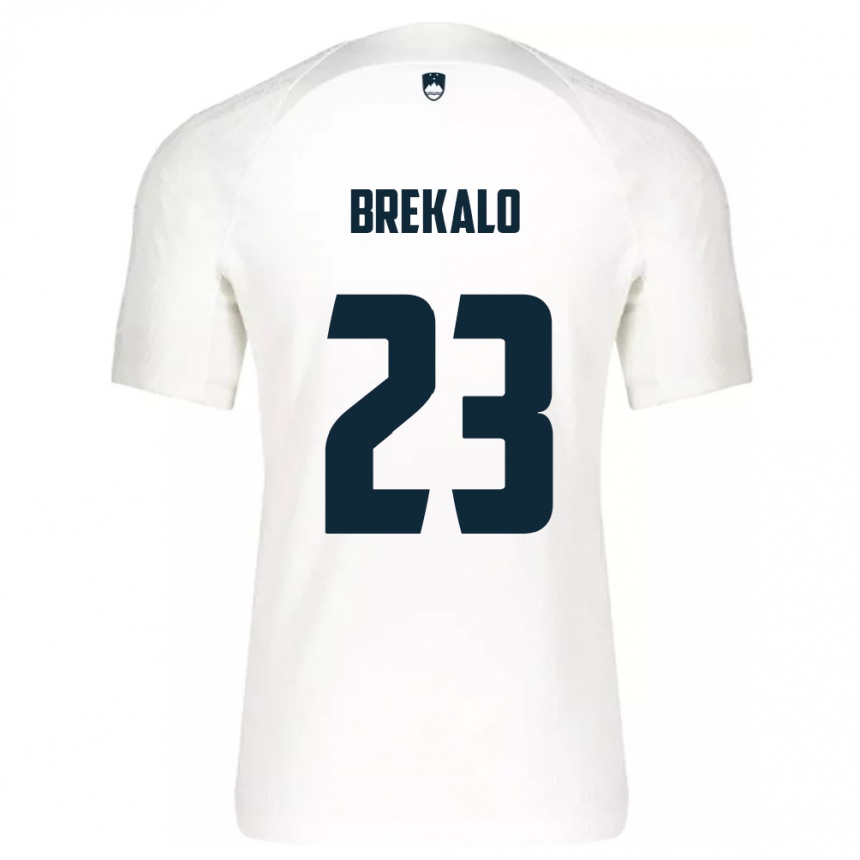 Niño Fútbol Camiseta Eslovenia David Brekalo #23 Blanco 1ª Equipación 24-26 México