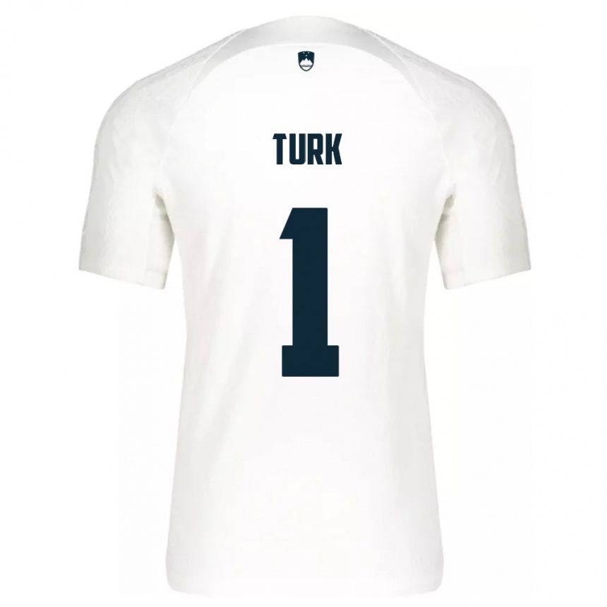 Niño Fútbol Camiseta Eslovenia Martin Turk #1 Blanco 1ª Equipación 24-26 México