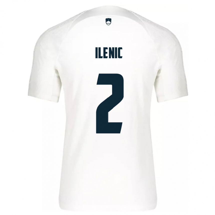 Niño Fútbol Camiseta Eslovenia Mitja Ilenic #2 Blanco 1ª Equipación 24-26 México