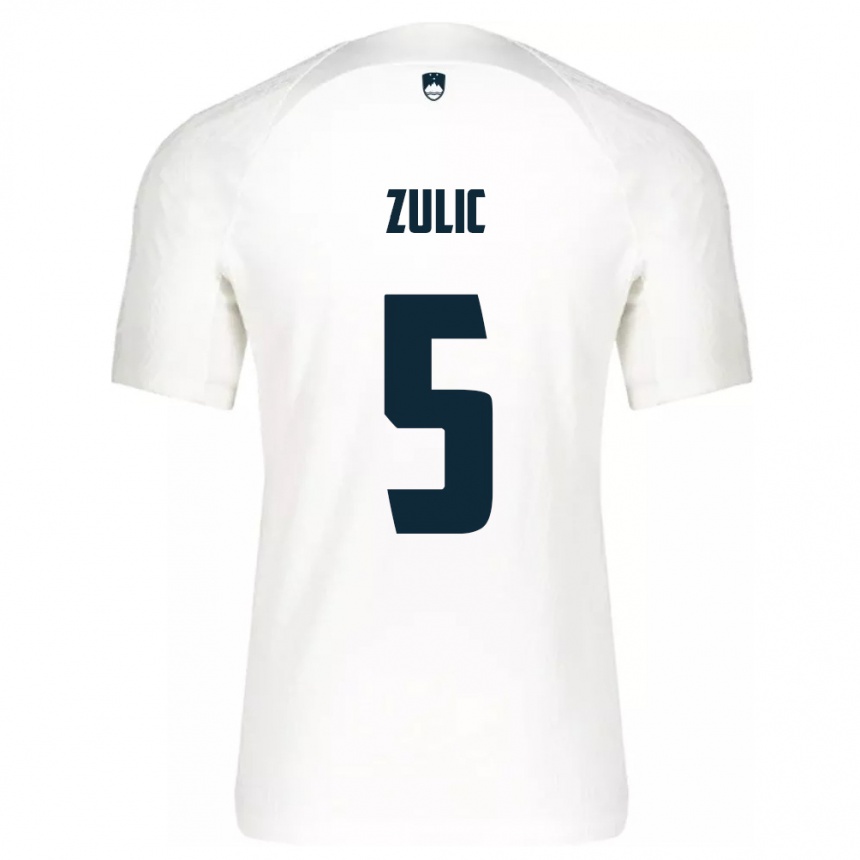 Niño Fútbol Camiseta Eslovenia Anel Zulic #5 Blanco 1ª Equipación 24-26 México