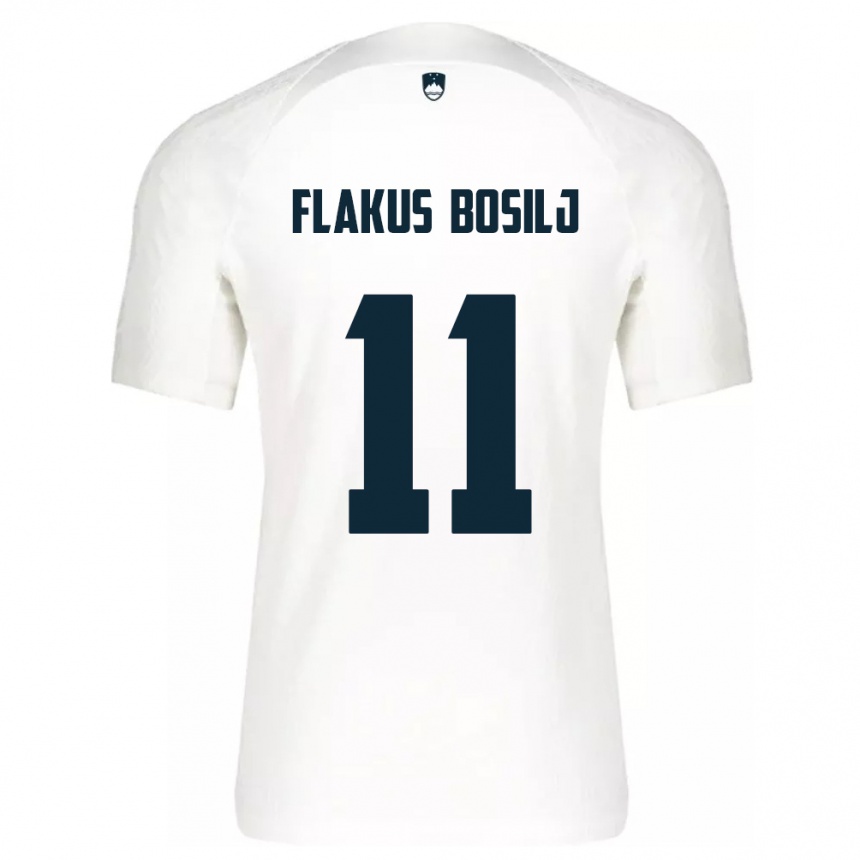 Niño Fútbol Camiseta Eslovenia David Flakus Bosilj #11 Blanco 1ª Equipación 24-26 México