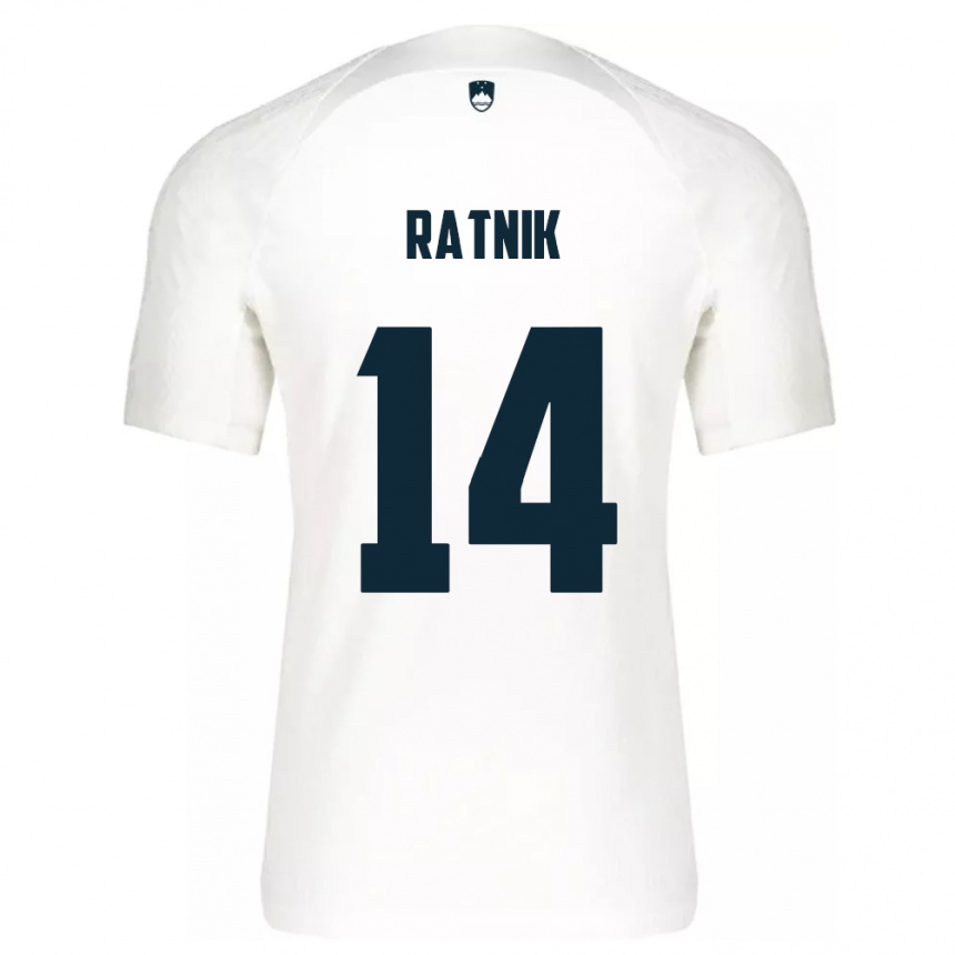 Niño Fútbol Camiseta Eslovenia Marcel Ratnik #14 Blanco 1ª Equipación 24-26 México