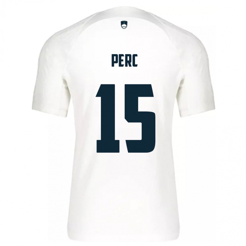 Niño Fútbol Camiseta Eslovenia Nick Perc #15 Blanco 1ª Equipación 24-26 México