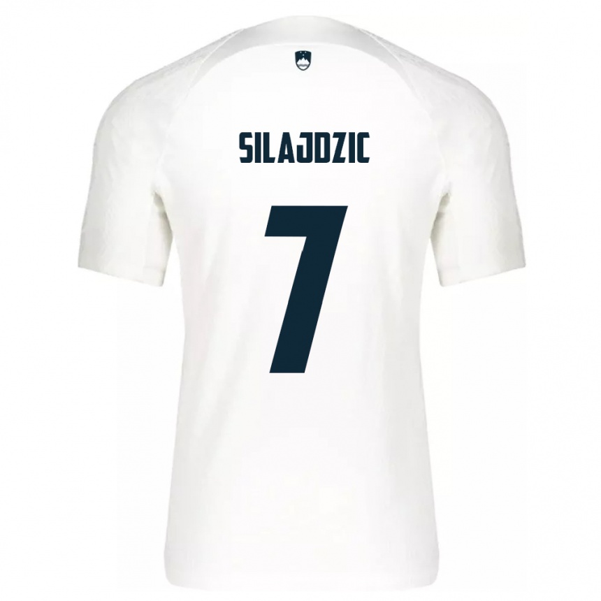 Niño Fútbol Camiseta Eslovenia Riad Silajdzic #7 Blanco 1ª Equipación 24-26 México