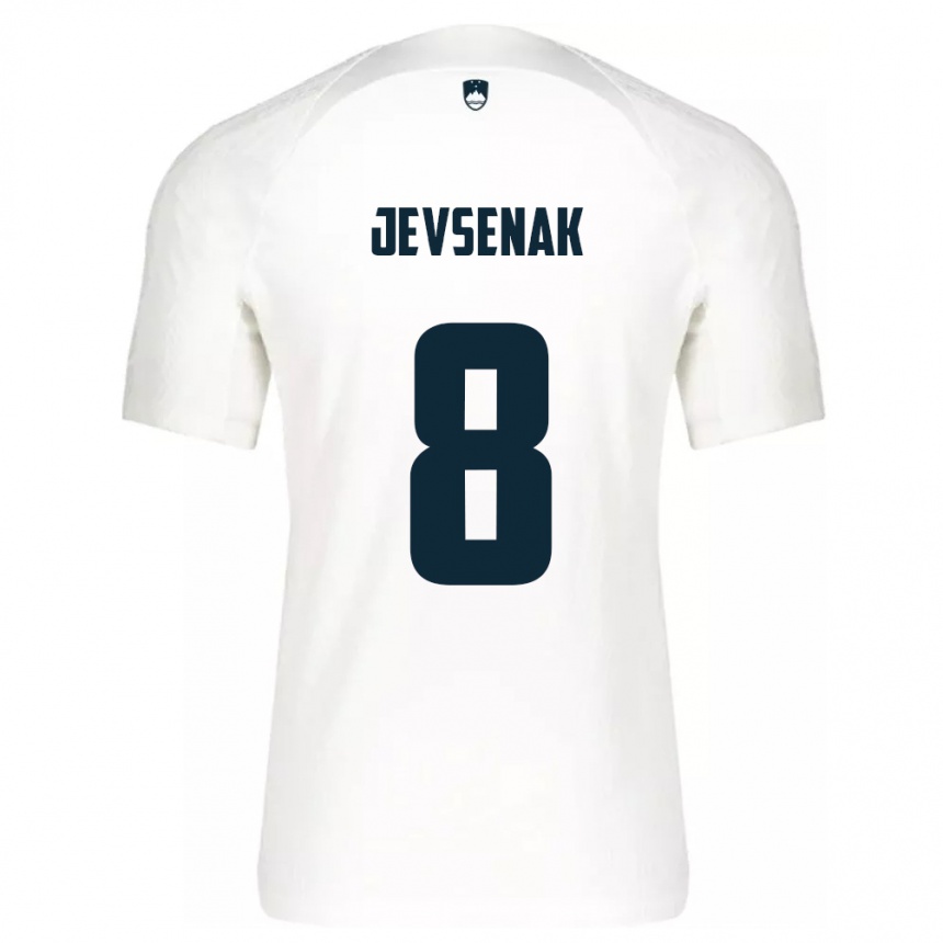 Niño Fútbol Camiseta Eslovenia Florjan Jevsenak #8 Blanco 1ª Equipación 24-26 México