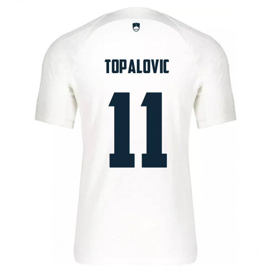 Niño Fútbol Camiseta Eslovenia Luka Topalovic #11 Blanco 1ª Equipación 24-26 México