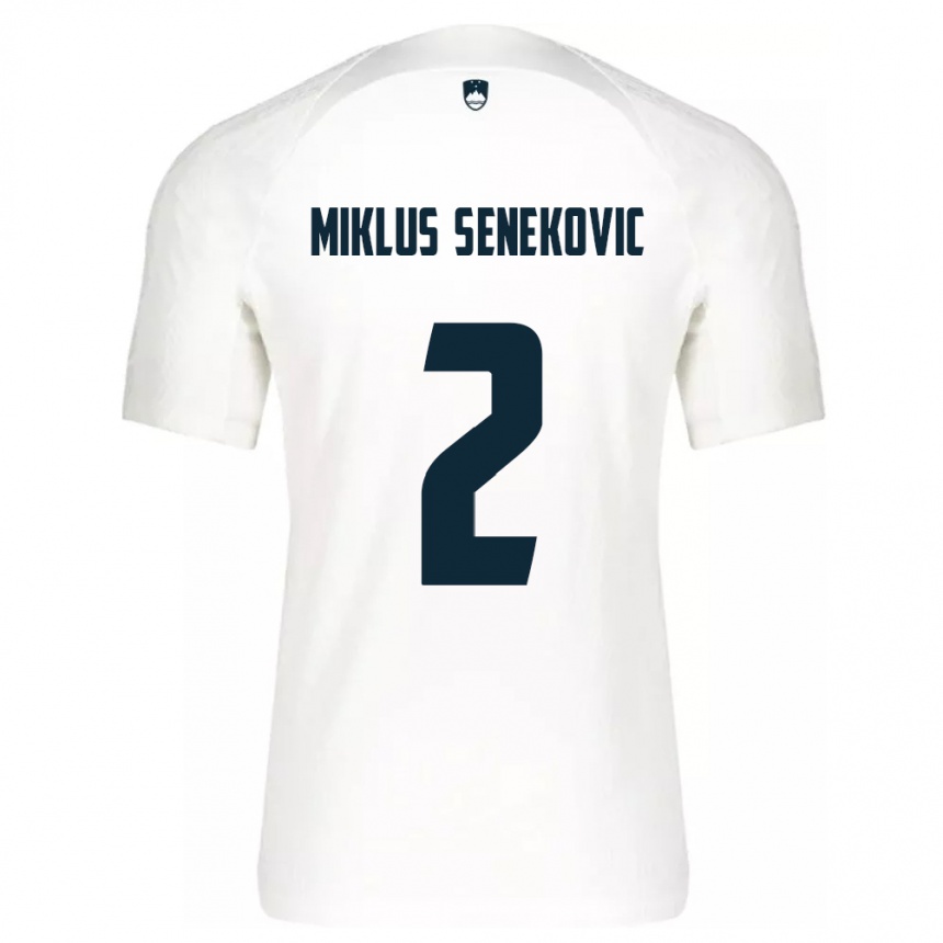 Niño Fútbol Camiseta Eslovenia Gal Miklus Senekovic #2 Blanco 1ª Equipación 24-26 México