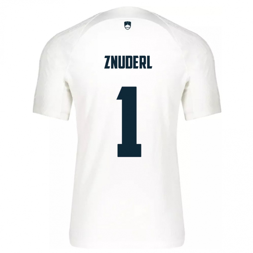 Niño Fútbol Camiseta Eslovenia Tai Znuderl #1 Blanco 1ª Equipación 24-26 México