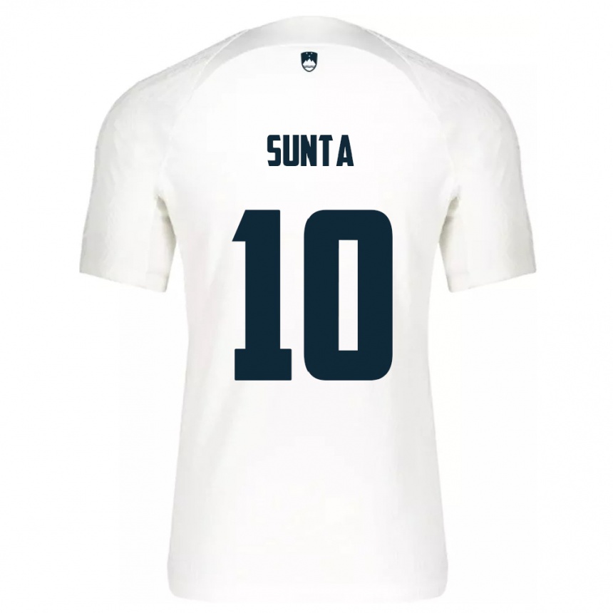 Niño Fútbol Camiseta Eslovenia Sven Sunta #10 Blanco 1ª Equipación 24-26 México