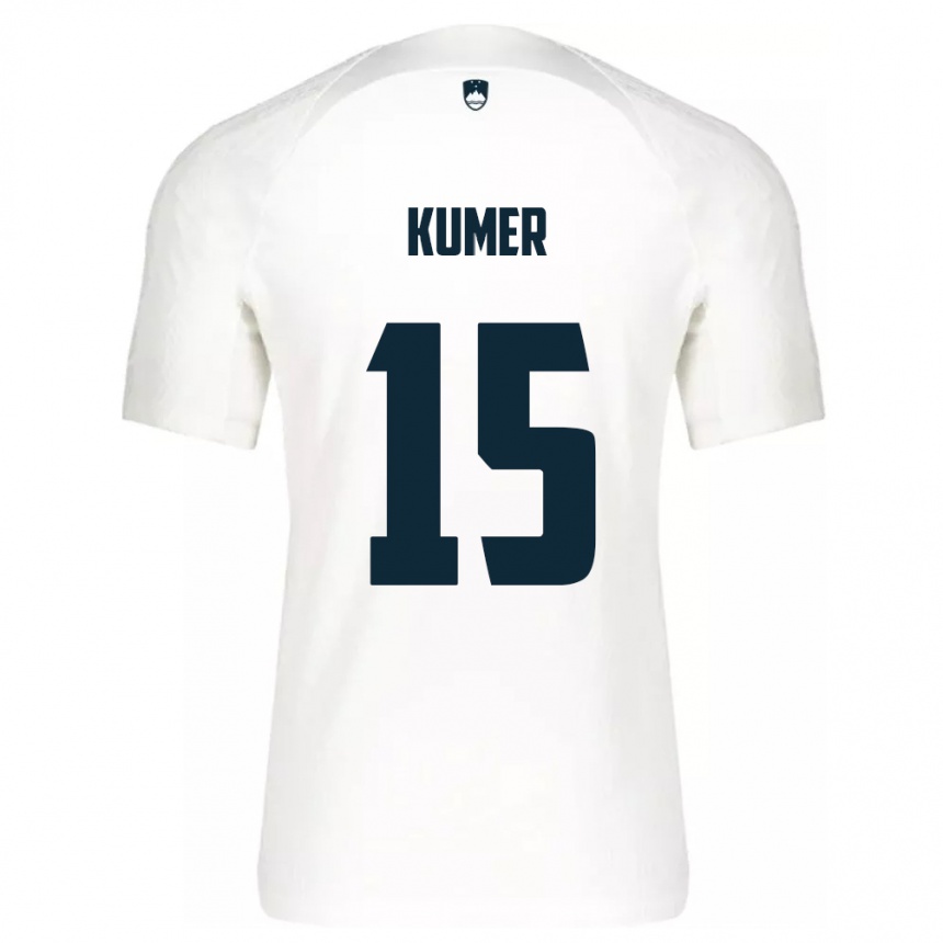 Niño Fútbol Camiseta Eslovenia Alin Kumer #15 Blanco 1ª Equipación 24-26 México