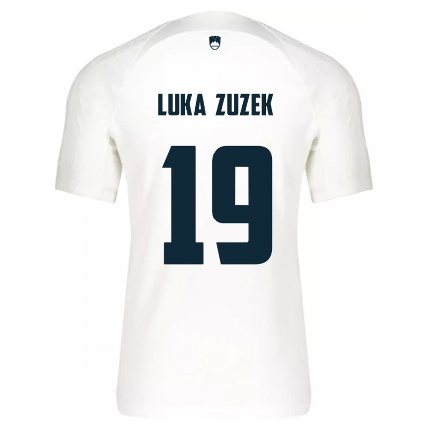 Niño Fútbol Camiseta Eslovenia Zan Luka Zuzek #19 Blanco 1ª Equipación 24-26 México