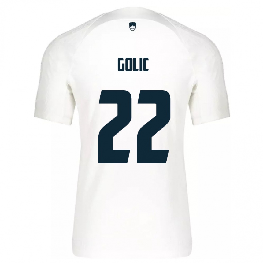 Niño Fútbol Camiseta Eslovenia Tilen Golic #22 Blanco 1ª Equipación 24-26 México