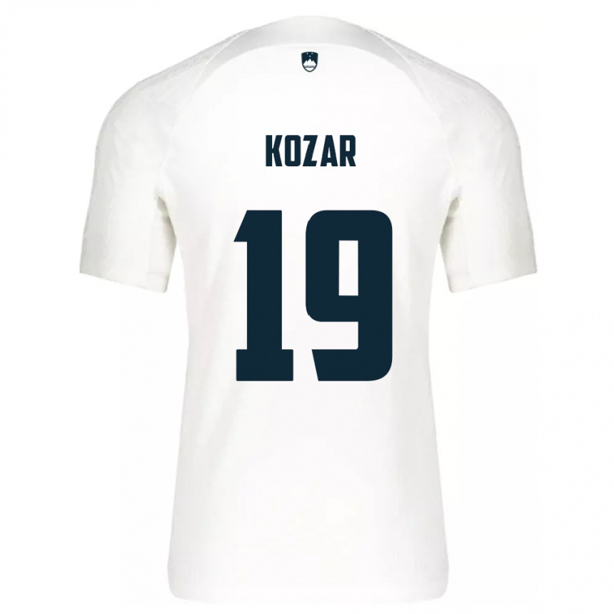 Niño Fútbol Camiseta Eslovenia Kristjan Kozar #19 Blanco 1ª Equipación 24-26 México