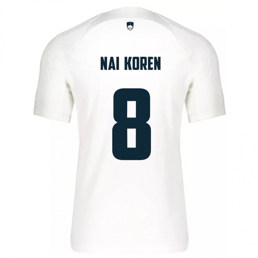 Niño Fútbol Camiseta Eslovenia Tian Nai Koren #8 Blanco 1ª Equipación 24-26 México