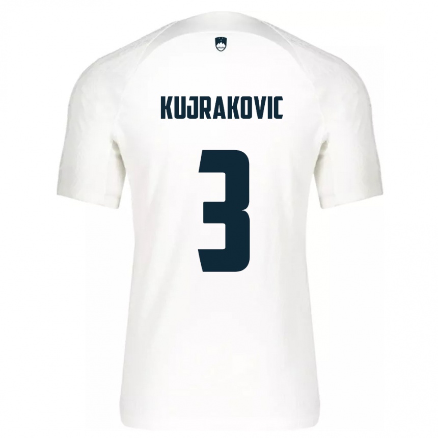 Niño Fútbol Camiseta Eslovenia Minel Kujrakovic #3 Blanco 1ª Equipación 24-26 México