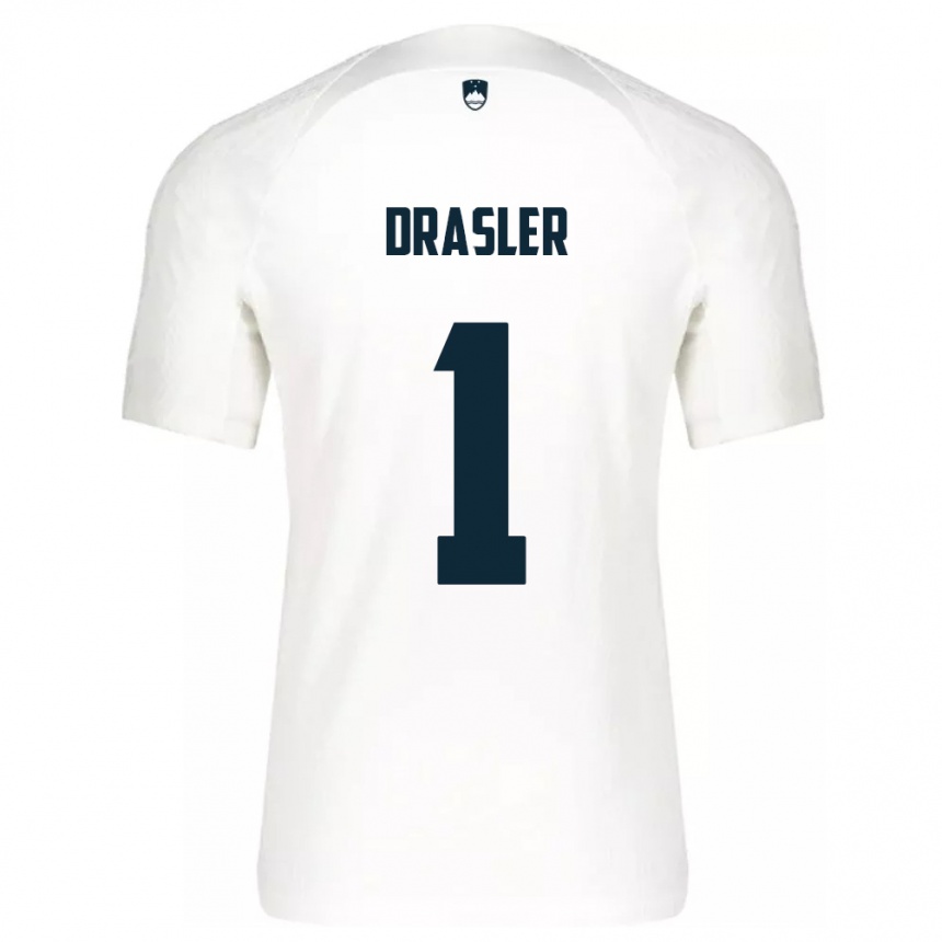 Niño Fútbol Camiseta Eslovenia Iztok Drasler #1 Blanco 1ª Equipación 24-26 México