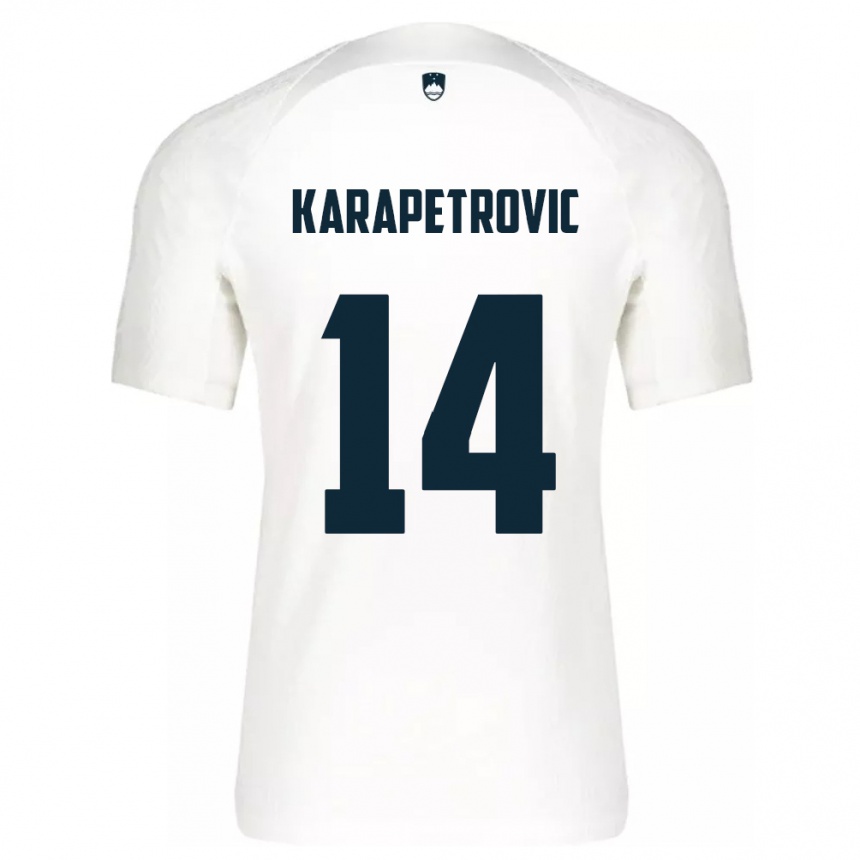 Niño Fútbol Camiseta Eslovenia Luka Karapetrovic #14 Blanco 1ª Equipación 24-26 México