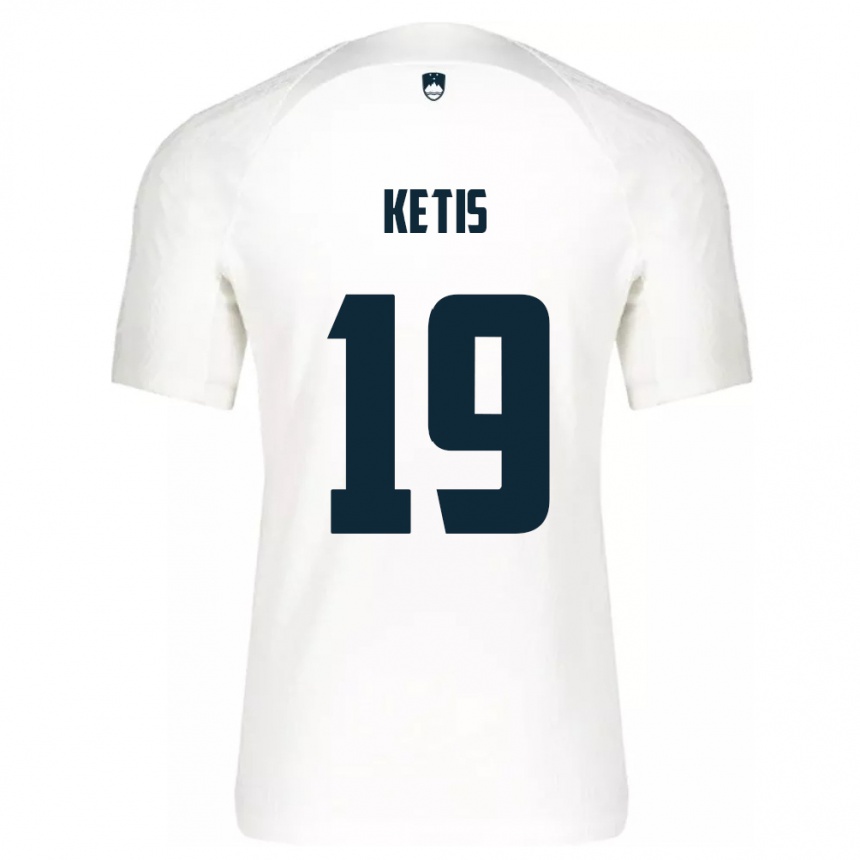 Niño Fútbol Camiseta Eslovenia Sara Ketiš #19 Blanco 1ª Equipación 24-26 México