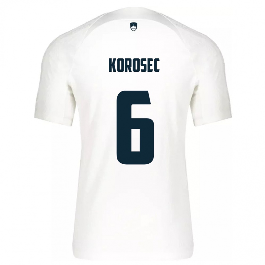 Niño Fútbol Camiseta Eslovenia Kaja Korošec #6 Blanco 1ª Equipación 24-26 México