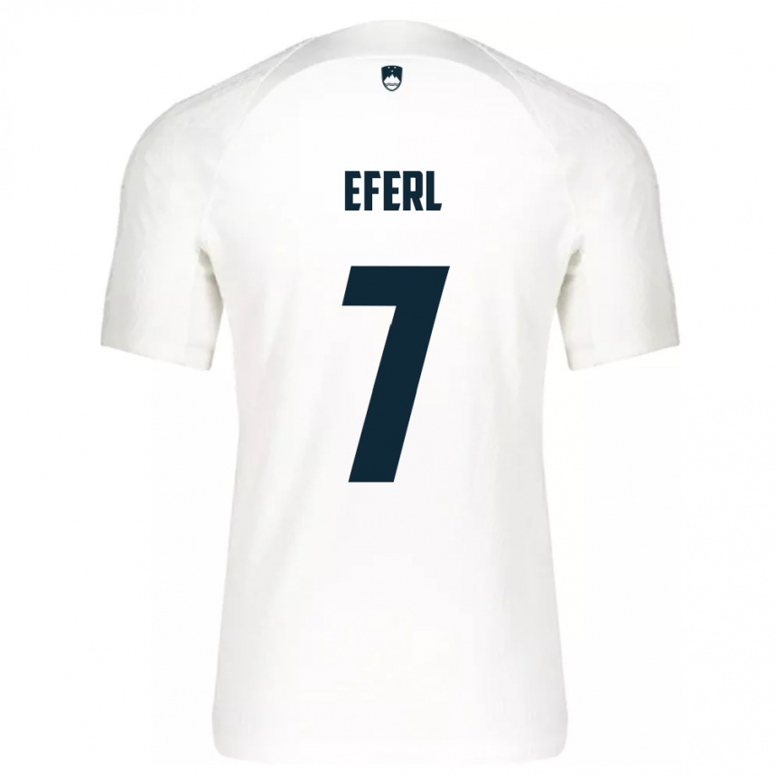 Niño Fútbol Camiseta Eslovenia Anja Eferl #7 Blanco 1ª Equipación 24-26 México