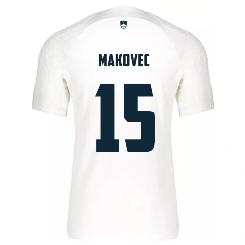 Niño Fútbol Camiseta Eslovenia Sara Makovec #15 Blanco 1ª Equipación 24-26 México