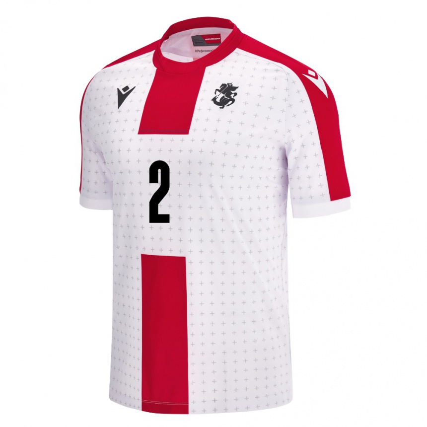 Niño Fútbol Camiseta Georgia Giorgi Gvasalia #2 Blanco 1ª Equipación 24-26 México