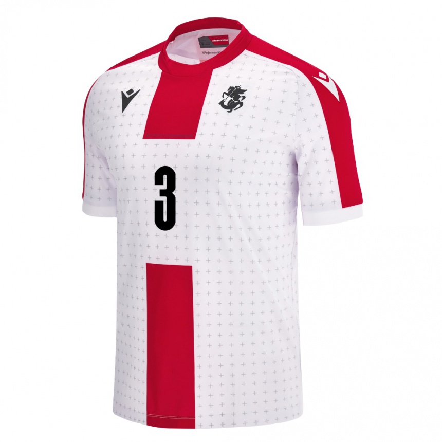 Niño Fútbol Camiseta Georgia Mariami Janikashvili #3 Blanco 1ª Equipación 24-26 México