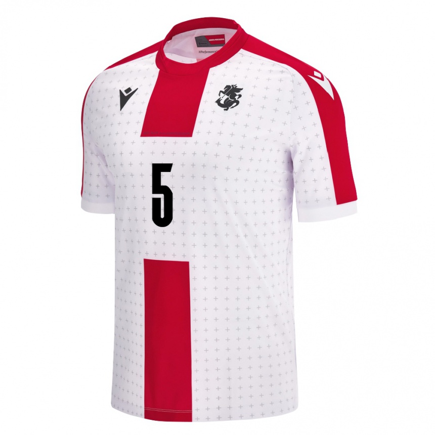 Niño Fútbol Camiseta Georgia Gigi Gogia #5 Blanco 1ª Equipación 24-26 México